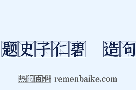 题史子仁碧沚造句是什么意思的图片